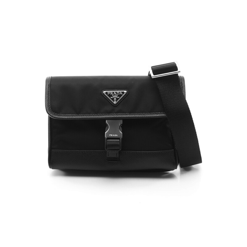 프라다 26FW 사피아노 삼각로고 나일론 폰 케이스 크로스백 블랙 2ZH108 2DMH F0002 - Prada