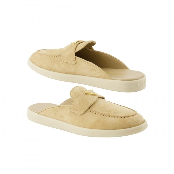 프라다 26SS 삼각로고 스웨이드 뮬 베이지 1D270N 3LOL F0379 - Prada