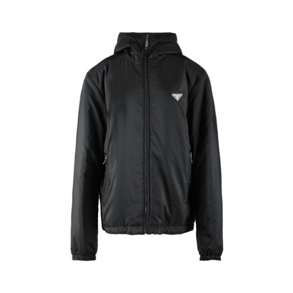 프라다 26SS 삼각로고 후드 패딩 자켓 블랙 SGB224 106O F002L - Prada