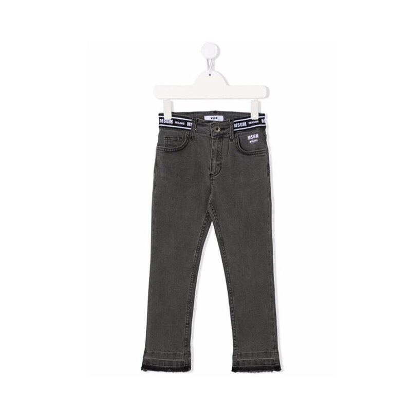 21FW 키즈 여성 로고 밴드 스키니 진 MS027742 127 - MSGM