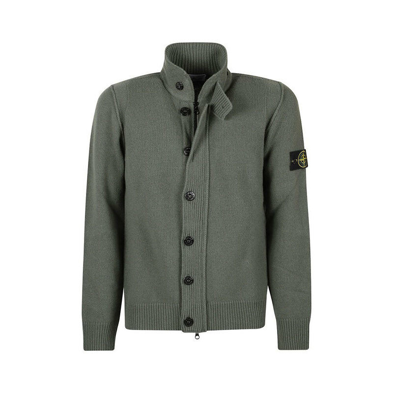 [국내배송] 스톤아일랜드 램스울 가디건 자켓 남성 카키 5100047 - Stone Island