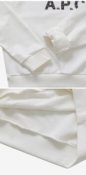 [아페쎄 APC] COEIP F27887 TAG BLANC/NOIR 여성 맨투맨 썸네일 2