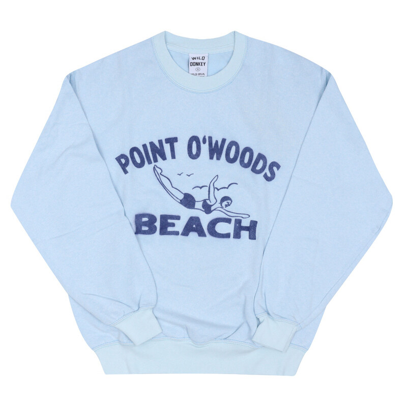 [와일드동키 WILD DONKEY] FG-POINT VINTAGE LIGHT BLUE 공용 맨투맨 - Wild Donkey