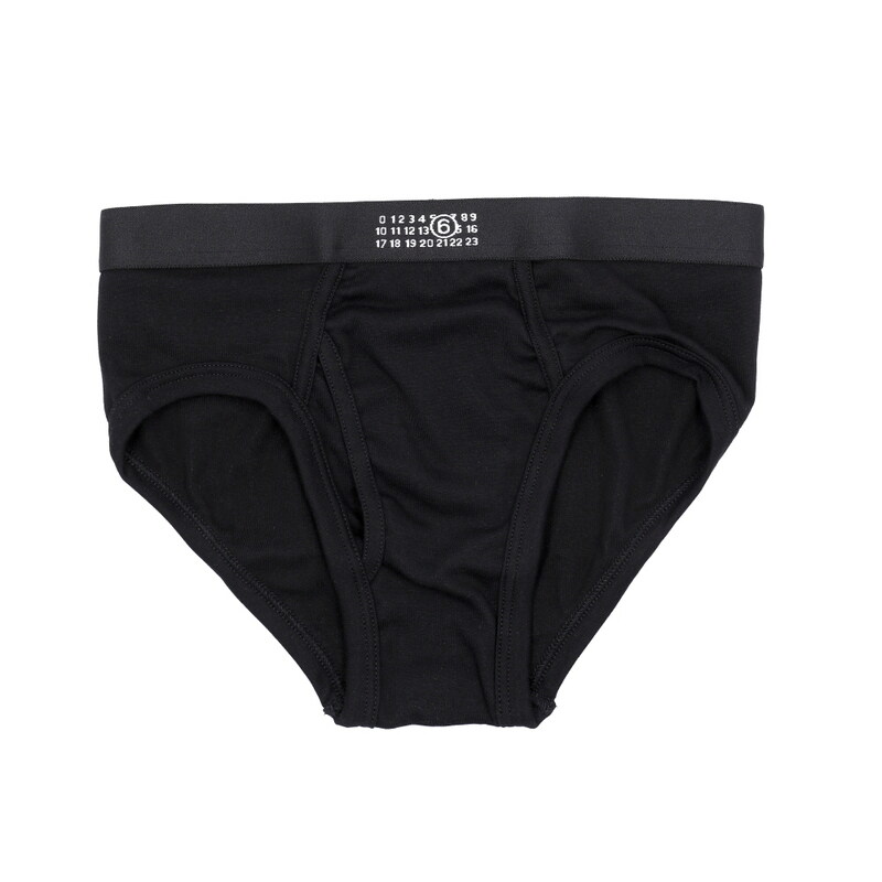 메종마르지엘라 MJL6A0020 001 MM6 넘버링 로고 브리프 남성 언더웨어 - Maison Margiela