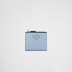 프라다 남자 반지갑 스냅 클로저 4카드슬롯 지퍼 동전 포켓 사피아노 블루 2ML049