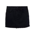  [26M] 발렌시아가 744972 미니 스커트 치마 여성 Black Miniskirt Raw-Cut Hem Cotton TNW11 744972TNW111700